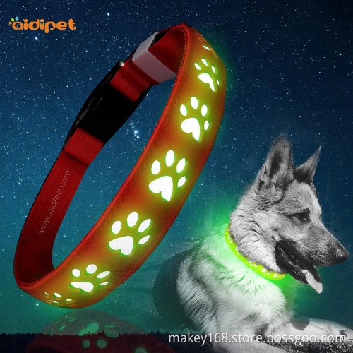 Red Leather Padded Led Puppy Dog Collars